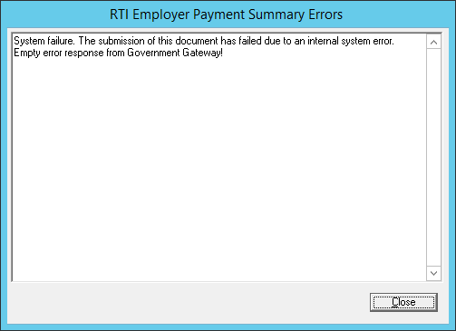system failure submission document failed due internal system error empty error reponse from government gateway