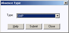 Selecting SMP statutory maternity pay for the absence type