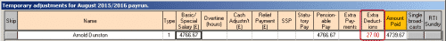 Pay variations with an extra deduction