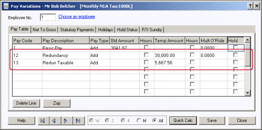 pay variations
