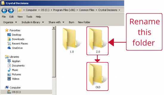 renaming crystal decisions folder