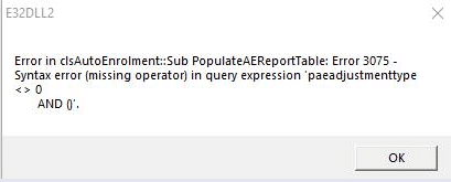 Error 3075: Syntax Error