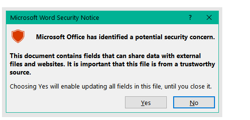 Microsoft Office has identified a Potential Security Concern | IRIS