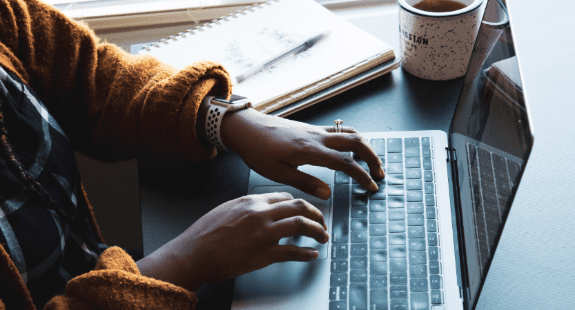 person working from home