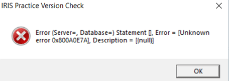 IRIS Practice Version Check when Microsoft OLE DB Driver for SQL Server Version 18.6.3.0 hasn't been installed
