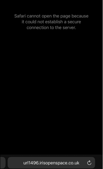 Issue as presented in Safari