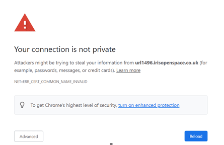 Issue as presented in Chrome