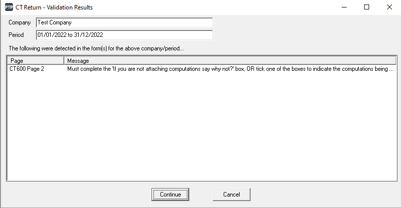Validation message: 'Must complete the 'if you are not attaching computations say why not?' box, OR tick one of the boxes to indicate the computations being...'