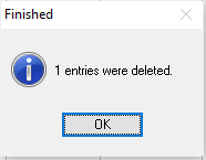 yy entries were deleted.
OK