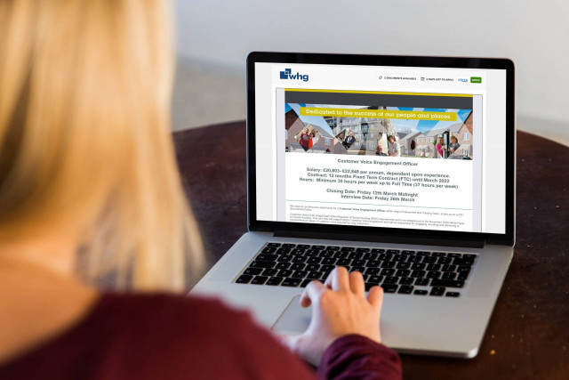 Wallsall housing group website screenshot on laptop screen