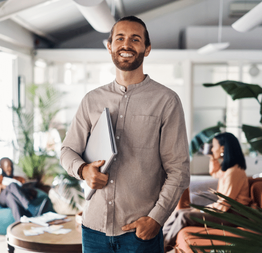 HR manager using recruitment outsourcing services