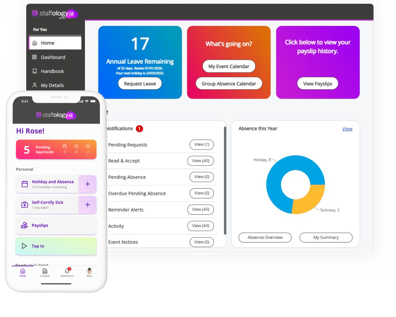 staffollogy dashboard primary mobile | Staffology HR